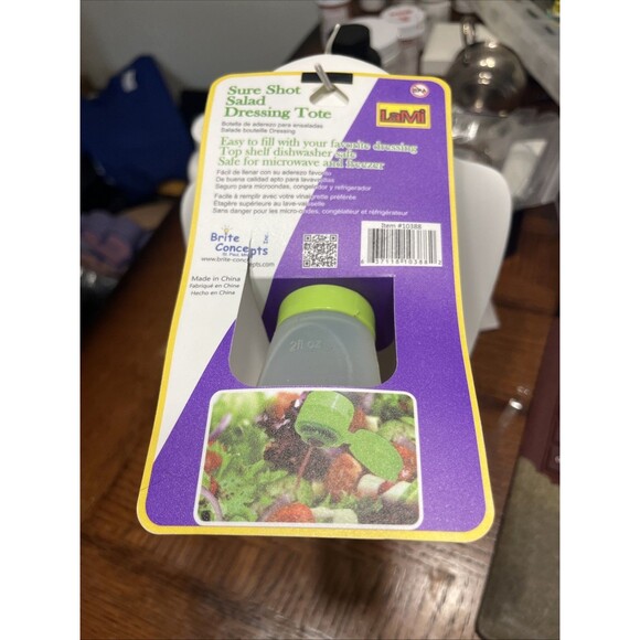 Brite Concepts Green BPA Free Reusable Sure Shot Salad Dressing Tote Bottle 2 Oz - Picture 2 of 2